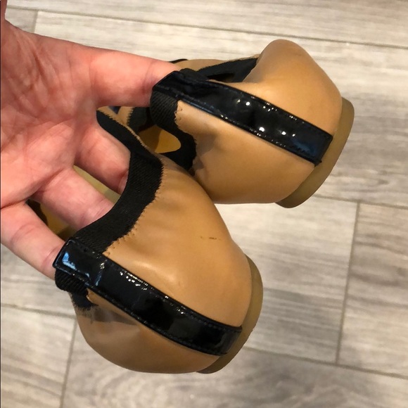 J.Crew Tan & Black Patent Cap Toe Ballet Flats - Picture 16 of 16